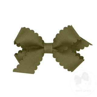 Scallop Edge Hair Bow - Sage
