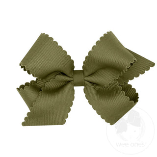 Scallop Edge Hair Bow - Sage
