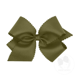 Scallop Edge Hair Bow - Sage