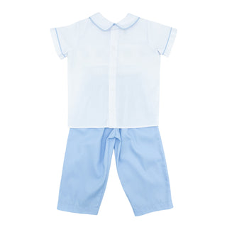 Drew Pant Set with Hand-smocking - Christmas Wreaths
