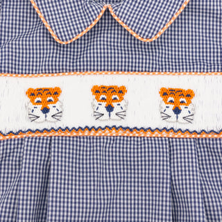 Boys Smocked Game Day Bubble - Auburn