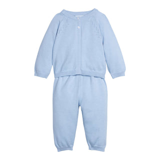 Pointelle Knit Set - Light Blue