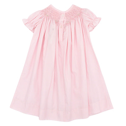 Pink Smocked Daygown & Bonnet