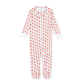 Parker Zipper Footie - Whimsical Santas