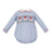 Santa Faces on Blue Gingham