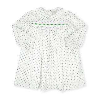 1956 Ribbon Dress (Swiss Dot) - Mistletoe Green