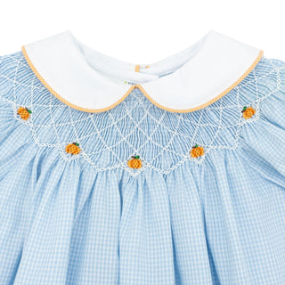 Billie Bishop Dress with Hand-smocking - Pumpkins