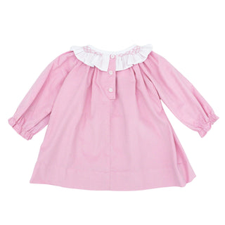 Scarlet Dress with Hand-smocking (Corduroy) - Christmas Trees