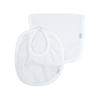 Cotton Gauze Bib & Burp Set