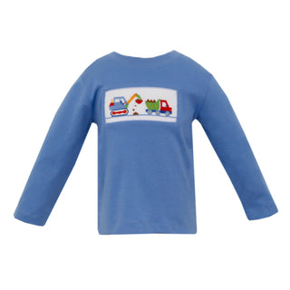 Boys Smocked Long Sleeve T-shirt - Construction