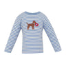 Valentine's Dog on Blue Stripe