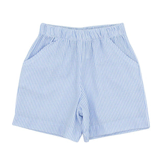 Boys Pull-on Shorts - Blue Seersucker