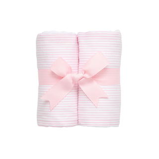 Double Fabric Burp Set - Pink Seersucker Stripe