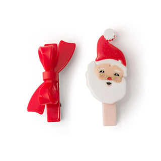 Santa Claus & Red Bow Clips Set