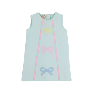 Annie Apron Dress with Bows - Sea Island Seafoam