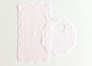 Bib & Burp Set (French Terry) - Pink
