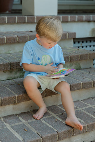 Boys Short Set with Applique - Ele-Fun Times