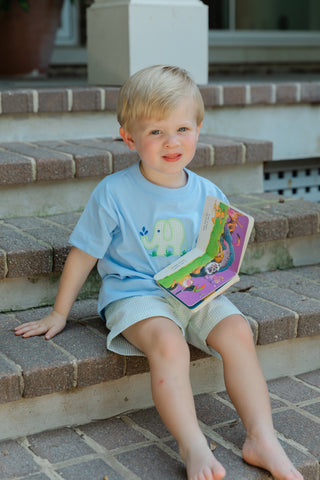 Boys Short Set with Applique - Ele-Fun Times