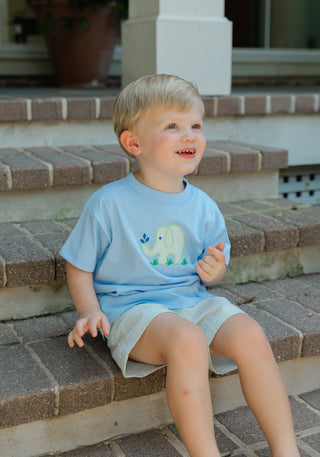 Boys Short Set with Applique - Ele-Fun Times