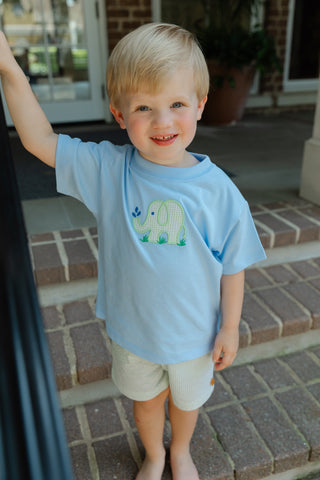 Boys Short Set with Applique - Ele-Fun Times