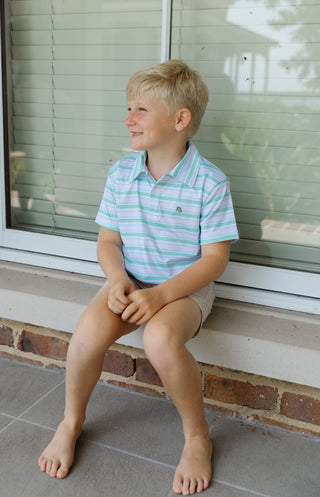 Henry Striped Performance Polo - Oakmont