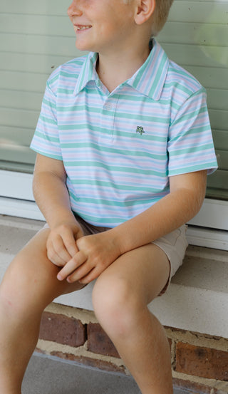 Henry Striped Performance Polo - Oakmont
