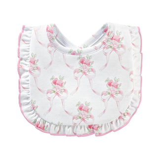 Printed Bib with Ruffle - Sweet Bows