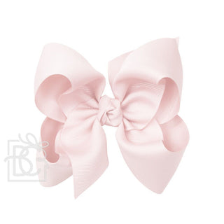 Grosgrain Double Knot Hair Bow - Powder Pink