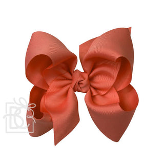Grosgrain Double Knot Hair Bow - Mandarin Orange