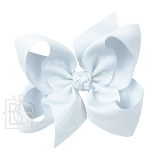 Grosgrain Double Knot Hair Bow - Powder Blue