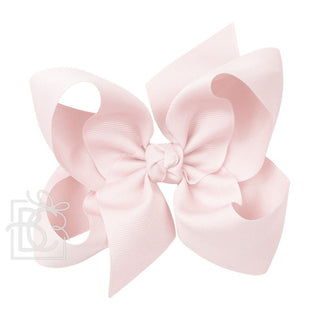 Grosgrain Double Knot Hair Bow - Powder Pink