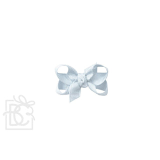 Grosgrain Double Knot Hair Bow - Powder Blue
