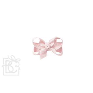 Grosgrain Double Knot Hair Bow - Powder Pink