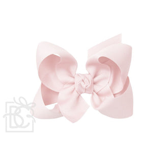 Grosgrain Double Knot Hair Bow - Powder Pink