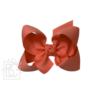 Grosgrain Double Knot Hair Bow - Mandarin Orange