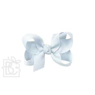 Grosgrain Double Knot Hair Bow - Powder Blue