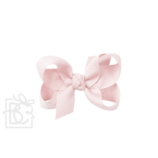 Grosgrain Double Knot Hair Bow - Powder Pink