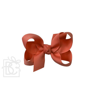 Grosgrain Double Knot Hair Bow - Mandarin Orange