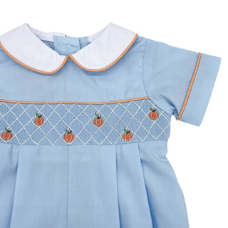 Brandon Pumpkin Smocked Romper