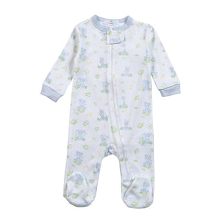 Boys Baby Safari Zipper Footie