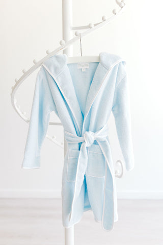 Hooded Bathrobe (French Terry) - Blue