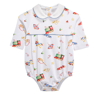 Printed Knit Bubble with Round Collar - Holiday