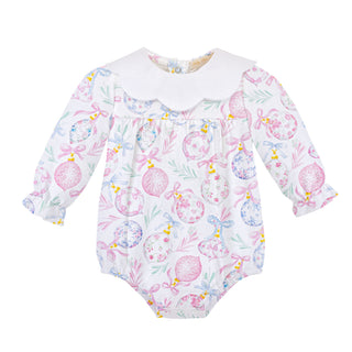Printed Knit Bubble with Scalloped Collar - Christmas Charms