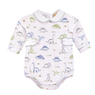 Printed Knit Bubble with Round Collar - Cute Roars