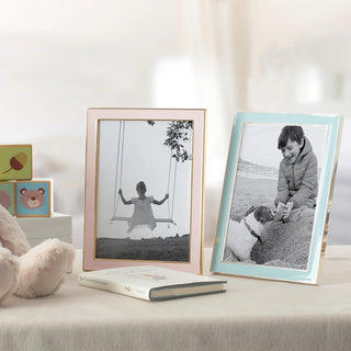 Enamel Picture Frame - Powder Blue & Silver