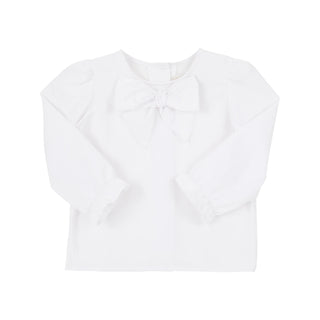 Beatrice Bow Blouse - Worth Avenue White