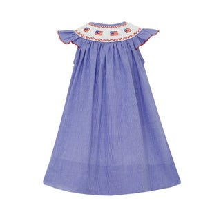 *PRE-ORDER* Bishop Dress with Smocked Flags