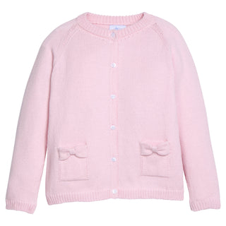 Bow Pocket Cardigan - Light Pink