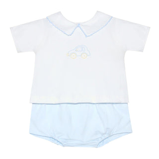 Boys Bailey Diaper Set with Car Shadow Embroidery