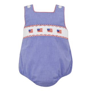 *PRE-ORDER* Boys Bubble with Smocked Flags